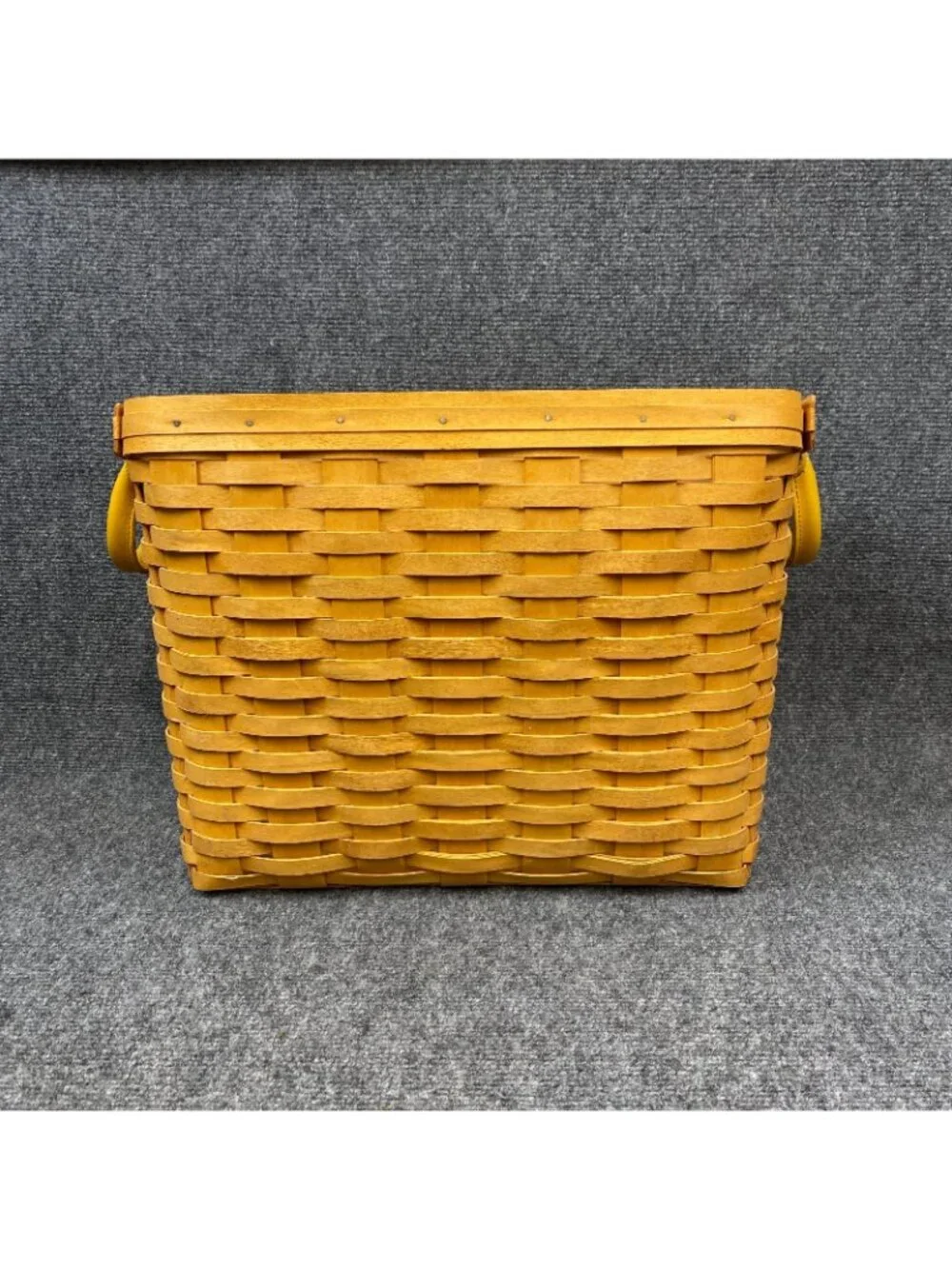 Longaberger Basket Newspaper Magazine 1999 Protector Divider Leather Handles
